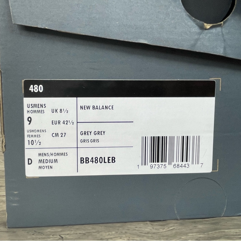 NEW New Balance 480 Arctic Grey White Shoe Men's Sizes BB480LEB - Picture 8 of 8